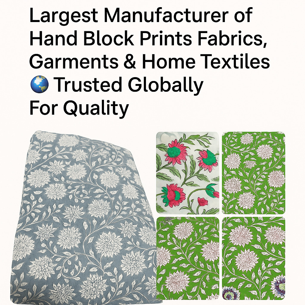 Indian Hand Block Print Fabric by Govind Exports